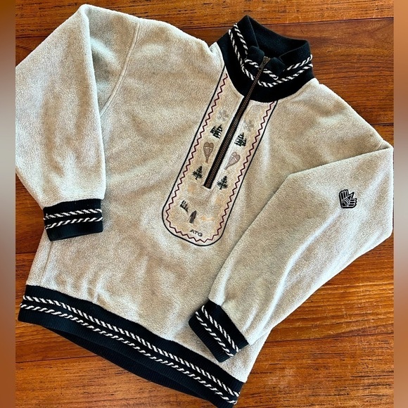 Vintage ATG All Terrain Gear Canada Unisex Quarter Zip Heavy Fleece Embroidered - Picture 1 of 13